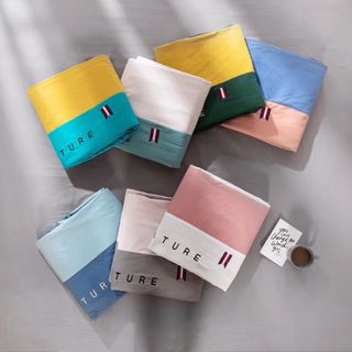 Bộ Chăn Ga Gối Cotton Kẻ Phối Mát Lạnh