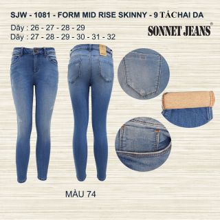 QUẦN NỮ JEANS 9 TẤC HAI DA W1081