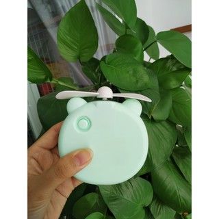 Quạt heo (xả kho) cầm tay có gương mini
