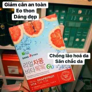 Nước Ép Bưởi Giảm Cân Đẹp Da Real Grapefruit Vita Tok Tok SangA (Hộp 30 gói)