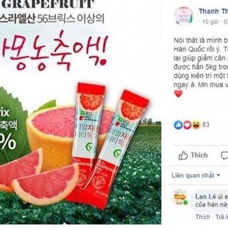 Nước Ép Bưởi Giảm Cân Đẹp Da Real Grapefruit Vita Tok Tok SangA (Hộp 30 gói)