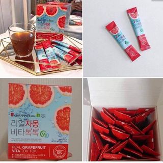 Nước Ép Bưởi Giảm Cân Đẹp Da Real Grapefruit Vita Tok Tok SangA (Hộp 30 gói)