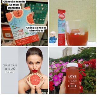 Nước Ép Bưởi Giảm Cân Đẹp Da Real Grapefruit Vita Tok Tok SangA (Hộp 30 gói)