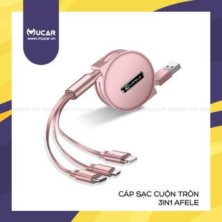 Cáp sạc cuộn tròn Cafele 3in1 đa năng giá sỉ