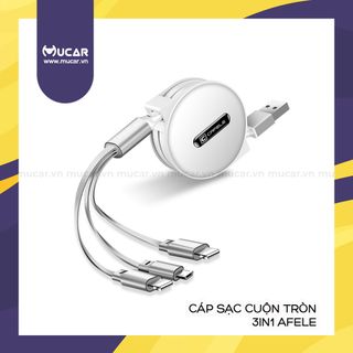 Cáp sạc cuộn tròn Cafele 3in1 đa năng