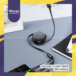 Cáp sạc cuộn tròn Cafele 3in1 đa năng