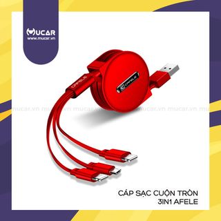 Cáp sạc cuộn tròn Cafele 3in1 đa năng