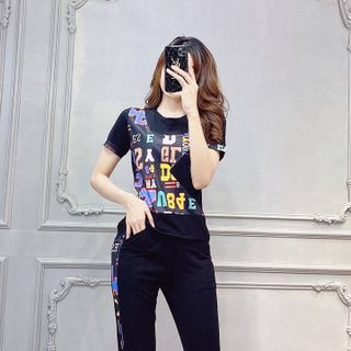 Bộ đồ thể thao nữ cotton ngôi sao TT408-1