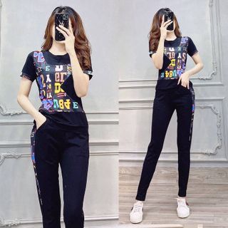 Bộ đồ thể thao nữ cotton ngôi sao TT408-1