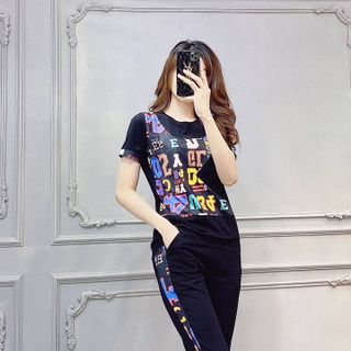 Bộ đồ thể thao nữ cotton ngôi sao TT408-1
