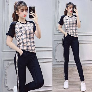 Bộ đồ thể thao phối sọc logo TT428-1