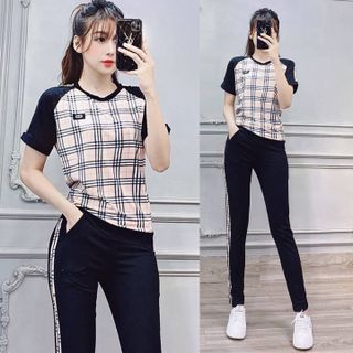 Bộ đồ thể thao phối sọc logo TT428-1