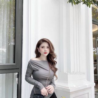 Áo thun lệch vai vạt lệch