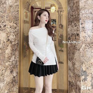 Áo thun lệch vai vạt lệch