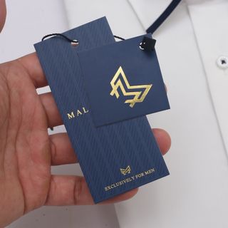 Áo sơ mi dài tay Trắng lụa viền xanh