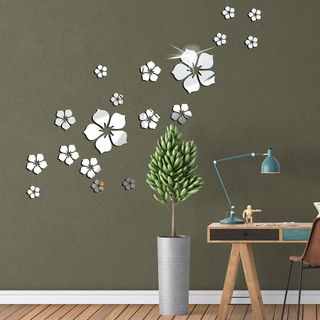 18 Hoa Trang Trí Tường (vàng, bạc, đen, đỏ)