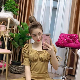Set bộ quần dài cổ vuông khoét tay