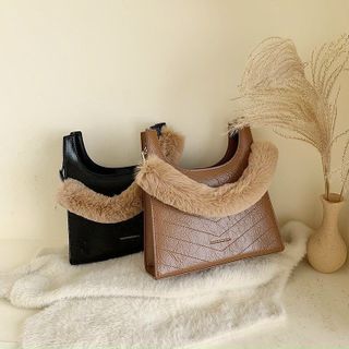 Túi xách quai lông tháo rời được
