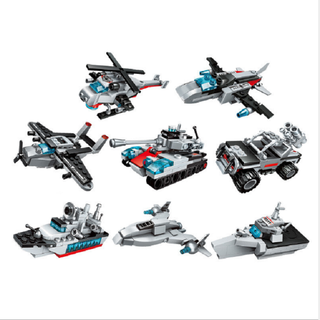 Bộ đồ chơi lắp ráp kiểu lego Qman 8 trong 1 1411 mô hình chiến hạm