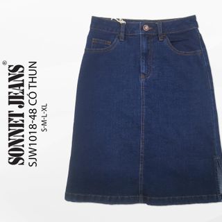 CHÂN VÁY JEANS NỮ CAO CẤP SJW 1018 CÓ THUN