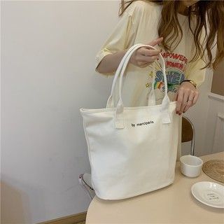 Túi Vải Canvas Cỡ Lớn In Chữ Phối Khóa Kéo Cá Tính Trẻ Trung - TV014