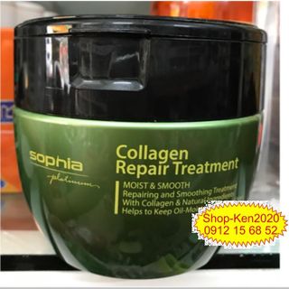 Kem hấp phục hồi tóc Sophia Platinum Collagen Repair Treatment 450ml