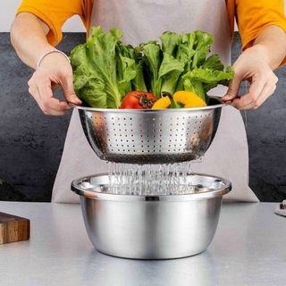 Bộ sản phẩm 3 trong 1,chậu,rổ,nạo