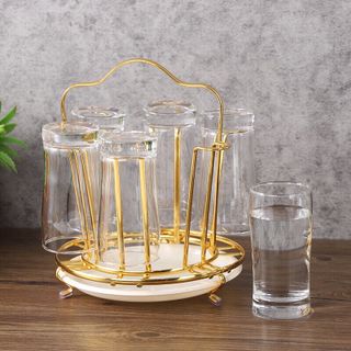 Cắm cốc inox tròn mạ vàng