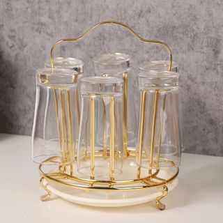 Cắm cốc inox tròn mạ vàng