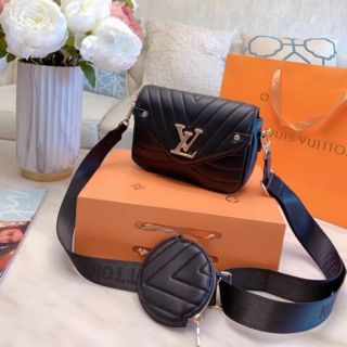 Túi đeo nữ xinh xắn túi đeo chéo L**V chần chỉ kèm ví hàng mới