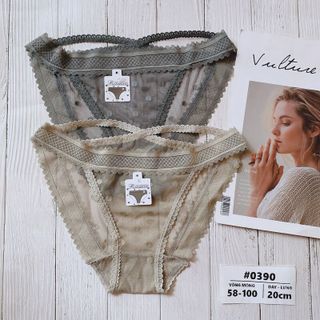 SET 10 QUẦN LÓT REN PHỐI LƯỚI CHẤM BI 0390