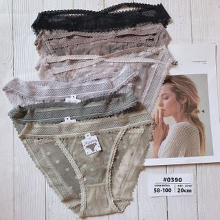 SET 10 QUẦN LÓT REN PHỐI LƯỚI CHẤM BI 0390