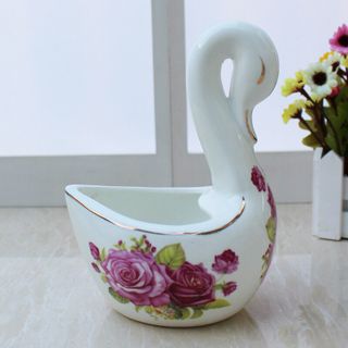 Giỏ để thìa,rĩa sứ hình thiên nga