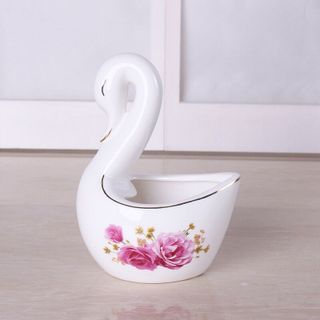 Giỏ để thìa,rĩa sứ hình thiên nga