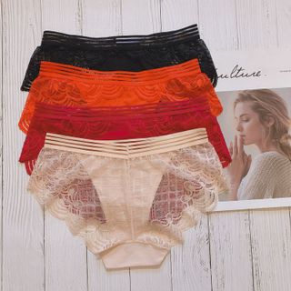 SET 10 QUẦN LÓT REN NGUYÊN MÔNG 3 DÂY LƯNG 3930