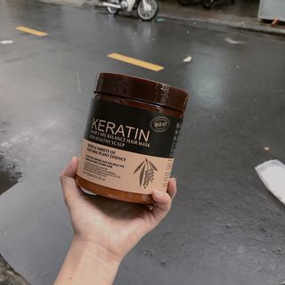 Hấp dầu KERATIN nâu phục hồi tóc cháy, hư tổn 1000ml