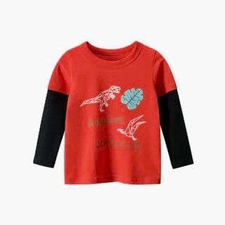 Áo thun dài tay pha màu 100% cotton TE2665
