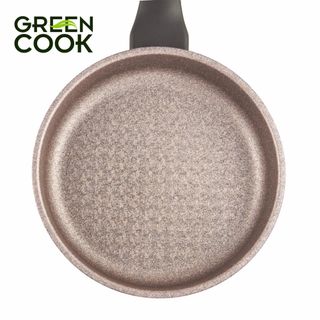 Chảo đúc cạn chống dính vân đá 18cm Green Cook GCP05-18