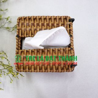 Hộp đựng khăn giấy tiện dụng, hộp đựng giấy rút, hộp rút giấy nhựa giả mây