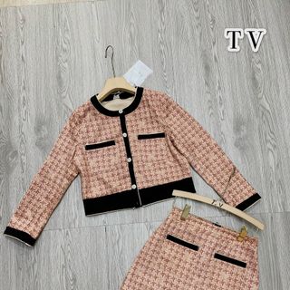 Sét chân váy da lộn , áo dài tay