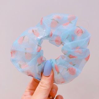 Dây buộc tóc hoạ tiết trái đào cực dễ thương