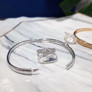 Set vòng + nhẫn xi cao cấp hình tim