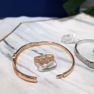 Set vòng + nhẫn xi cao cấp hình tim