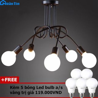 Bộ đèn thả trần trang trí nhà quán cà phê THCN148 (Tặng kèm 5 bóng tròn Led Edison 4W) giá sỉ