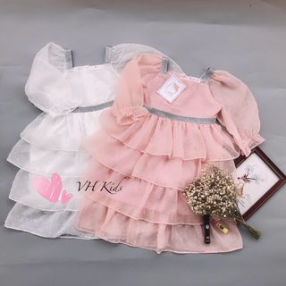 Váy voan 4 tầng thêu hạt nổi TE2601