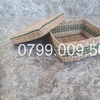 Hộp cói đựng đồ có nắp