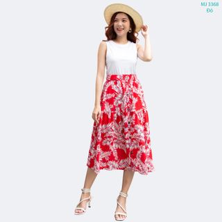 Chân Váy đũi Xòe đi biển dã ngoại MEEJENA
