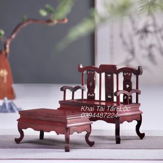 Bộ bàn ghế uống trà kiểu cổ mini bằng gỗ để trang trí giá sỉ
