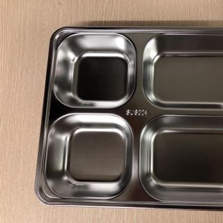 Khay cơm inox 5 ngăn có nắp, inox 304