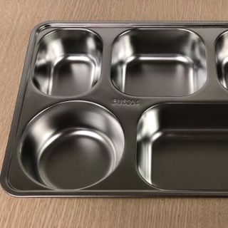 Khay cơm inox 5 ngăn có nắp, inox 304